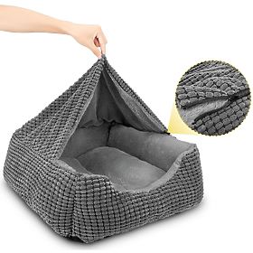 Pet bed with blanket S - gray, PuppyJoy