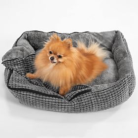 Pet bed with blanket S - gray, PuppyJoy