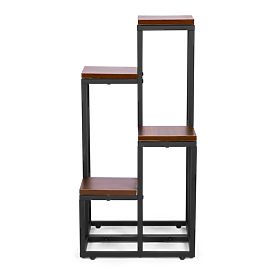 Plant Stand Shelf for Flowers Decorations 4 Shelves Metal MDF Dark Walnut ModernHome