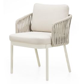 Porticato Garden Chair with Rope Weave, Light Beige