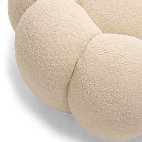 Pouf Perugia, Beige, Bouclé, Rounded Shapes