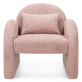 Rainbow Relaxation Chair Pink, Boucle, Rounded