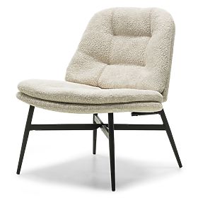 Ravena Beige Relaxation Chair, Boucle/Black Legs