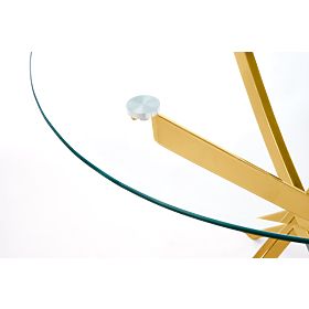 RAYMOND Table, Top - Transparent, Legs - Gold (2p=1pc)