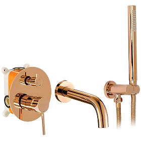 Recessed Bath Mixer Rea Lungo Copper + Box