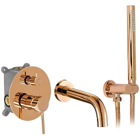 Recessed Bath Mixer Rea Lungo Copper + Box