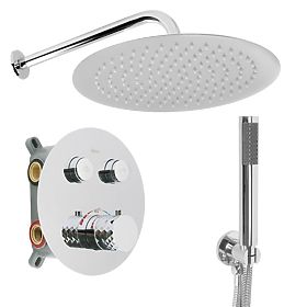 Recessed Shower Set with Thermostat Rea Lungo Diamond Chrome+ BOX, Rea