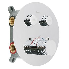 Recessed Shower Set with Thermostat Rea Lungo Diamond Chrome+ BOX, Rea