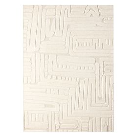 Rectangular Carpet Sophia, Tufted, Cotton, Cream, Carpet Size: 120x180