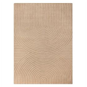 Rectangular Isla Rug, Arches, Tufted, Wool, Dark Beige, Rug Size: 190x290
