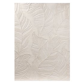 Rectangular Mona Tufted Wool Rug, Cream, Leaves, Rug Size: 160x230