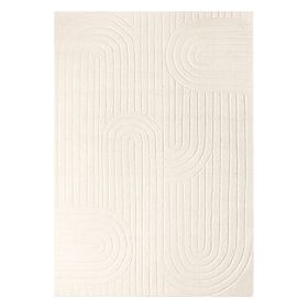 Rectangular Rug Dunes, Arches, Wool, Cream, Rug Size: 190x290