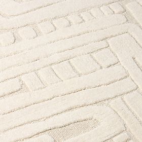 Rectangular Rug Sophia, Tufted, Cotton, Cream, Rug Size: 190x290