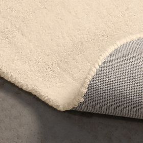 Rectangular Sable Rug, Wavy, Woolen, Cream, Rug Size: 160x230