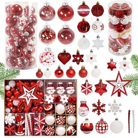 Red Santa Christmas Ornament Set 149 pcs
