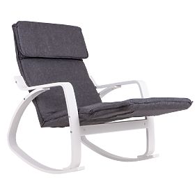 Rocking Chair with Adjustable Footrest White Frame