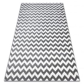 Round Carpet SKETCH - F561 Zigzag, Gray White