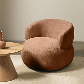 Rumble Swivel Chair Copper, Rounded Shape