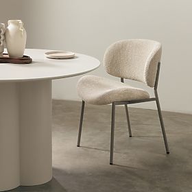 Safira Upholstered Chair Beige, Boucle