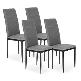 Set of 4 Dining and Living Room Chairs - Grey, MODERNHOME
