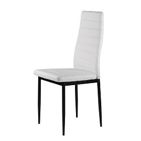 Set of 4 Eco-Leather Chairs with High Backrest - White