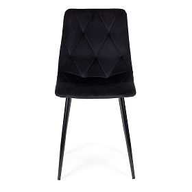 Set of 4 Quilted Velvet Chairs for Dining and Living Room - Black, MODERNHOME