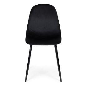 Set of 4 Velvet Chairs for Dining and Living Room - Black