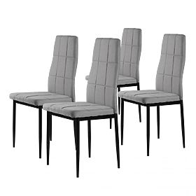 Set of Upholstered Chairs for Dining and Living Room 4pcs Grey