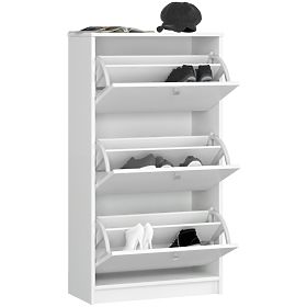 SHOE CABINET 3 FLIP DOORS 60 cm WHITE