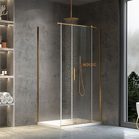 Shower Enclosure REA Montana Brushed Gold 120x80, Rea