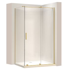 Shower Enclosure REA Montana Brushed Gold 140x90