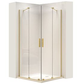 Shower Enclosure REA Montana Double Brushed Gold 90x90