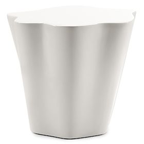 Side Table Bow 49 cm, Gray-Beige, Glossy, Rounded Shapes