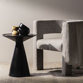 Side Table Gavi, Concrete, Black