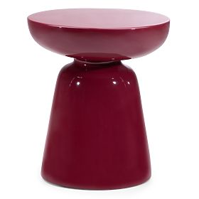 Side Table Logan 40 cm, Burgundy/Cherry, Glossy