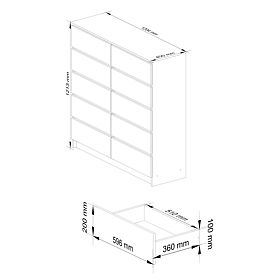 SIDEBOARD K120 10 DRAWERS CLP PK BLACK GLOSS