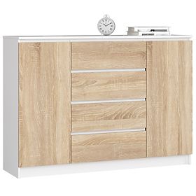 SIDEBOARD K140 2D 4DR CLP WHITE / SONOMA