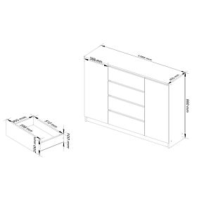 SIDEBOARD K140 2D 4SZ CLP PK OAK SONOMA