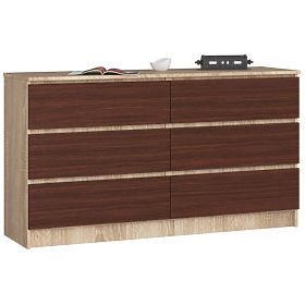 SIDEBOARD K140 6 DRAWERS CLP OAK SONOMA / WENGE