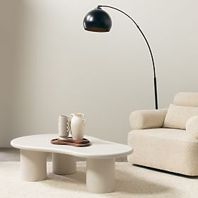 Sucre Coffee Table Grey-Beige, Matte, Rounded Shapes