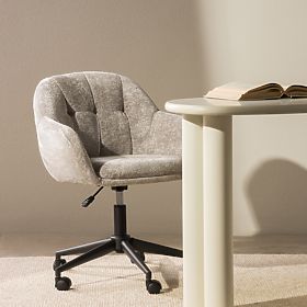 Swivel Chair Acapulco, Light Grey, Rounded Shapes