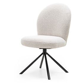 Swivel Chair Belize Light Beige, Rounded Shapes