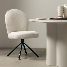 Swivel Chair Belize Light Beige, Rounded Shapes