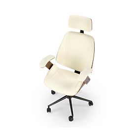 Swivel Chair IGNAZIO, Walnut-Cream (1p=1pc), Halmar
