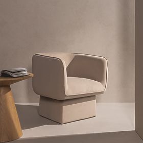 Swivel Chair One Light Beige, Velour