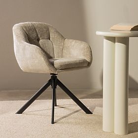 Swivel Chair Santos Light Beige/Black Legs