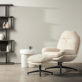 Swivel Chair with Footrest Verano Beige