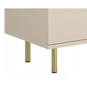 Tall Four-Door Sideboard Venus Cashmere with Gold Metal Legs