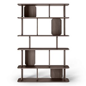 Tall, Rounded Tulumo Shelf, Walnut Villa