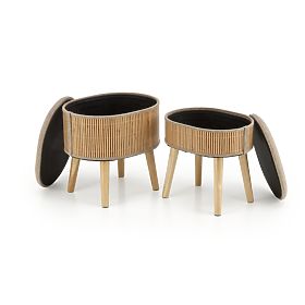 TICO Set of 2 Storage Ottomans, Beige (1p=1pc)